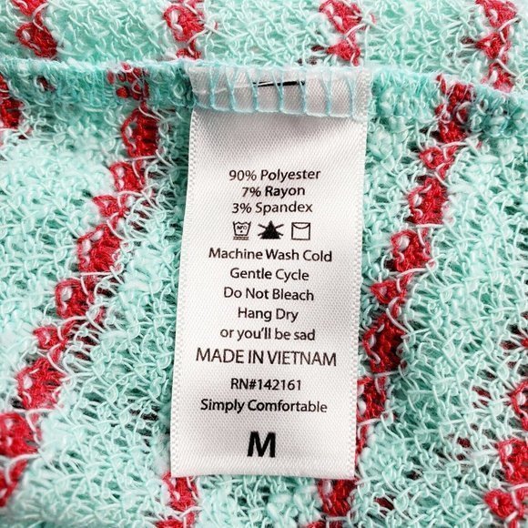 LuLaRoe Lindsay Kimono Cardigan Sweater Shirt Mint‎ Green Red Striped M Medium - Picture 5 of 10